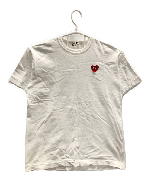 PLAY COMME des GARCONS（プレイ コムデギャルソン）PLAY COMME des GARCONS (プレイ コムデギャルソン) レッドハートワンポイントTシャツ ホワイト サイズ:Lの古着・服飾アイテム