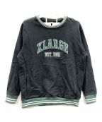 X-LARGEエクストララージ）の古着「スウェット RIB LINE CREWNECK SWEAT(リブラインクルーネックスウェット)」｜ブラック