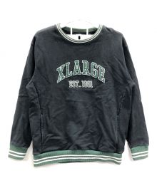 X-LARGE（エクストララージ）の古着「スウェット RIB LINE CREWNECK SWEAT(リブラインクルーネックスウェット)」｜ブラック