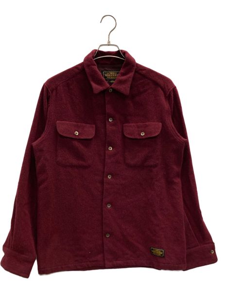 NEIGHBORHOOD（ネイバーフッド）NEIGHBORHOOD (ネイバーフッド) ウールシャツ　B&C/WE-SHIRT.LS長袖シャツ エンジ サイズ:Lの古着・服飾アイテム