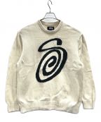 stussyステューシー）の古着「セーター　CURLY S SWEATER（カーリーSセーター）」｜ベージュ