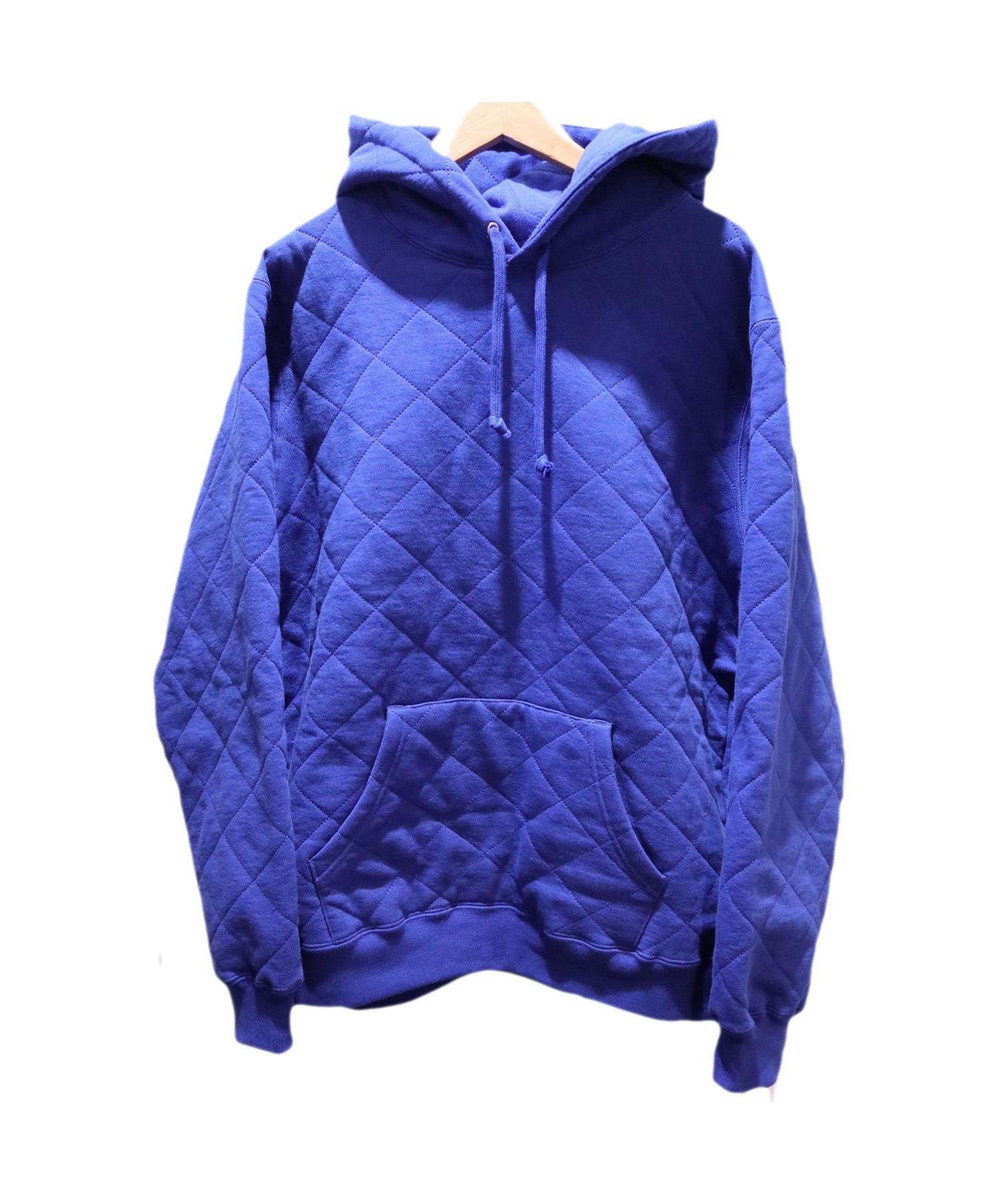 quilted hooded sweatshirt