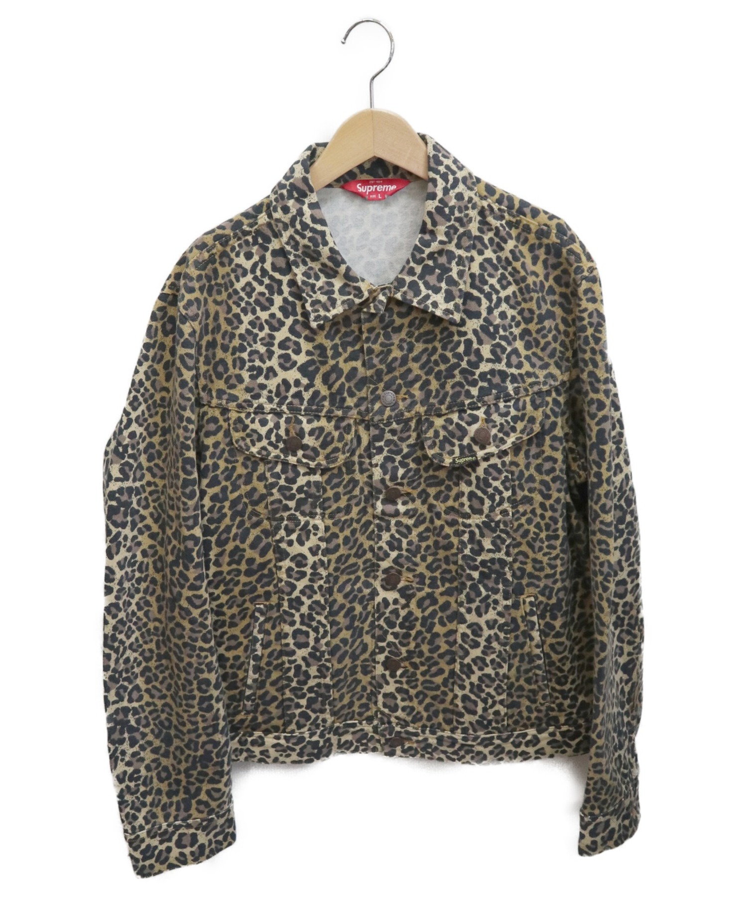 supreme leopard denim jacket