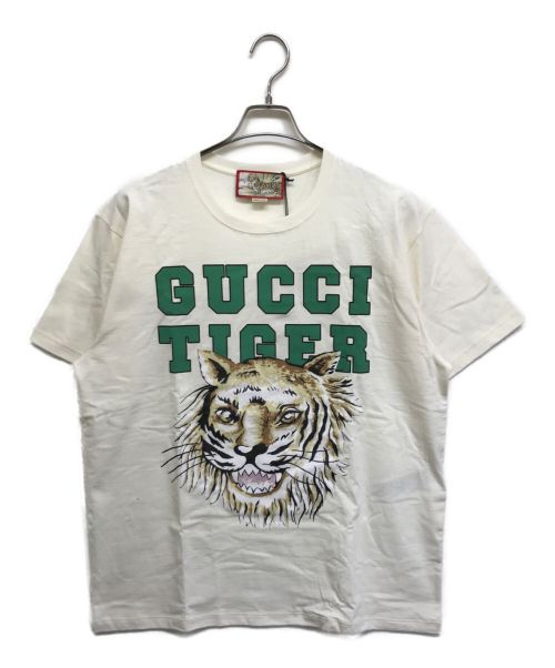 GUCCI（グッチ）GUCCI (グッチ) タイガー コットンTシャツ ホワイト サイズ:L 未使用品の古着・服飾アイテム