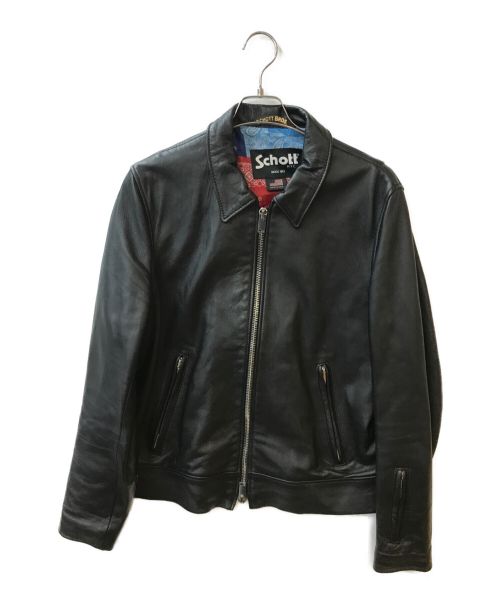 Schott（ショット）Schott (ショット) SOPH. (ソフネット) シープスキンレザーシングルライダースジャケット(LEATHER BLOUSON) ブラック サイズ:40の古着・服飾アイテム