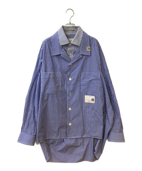 MIHARA YASUHIRO（ミハラヤスヒロ）MIHARA YASUHIRO (ミハラヤスヒロ) Double Layerd Stripe Shirt ブルー サイズ:不明の古着・服飾アイテム