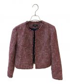 theoryセオリー）の古着「Basket Tweed Cropped Crew JKT」｜レッド