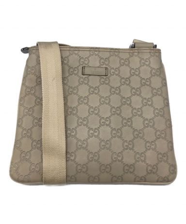 中古・古着通販】GUCCI (グッチ) レザーショルダーバッグ アイボリー