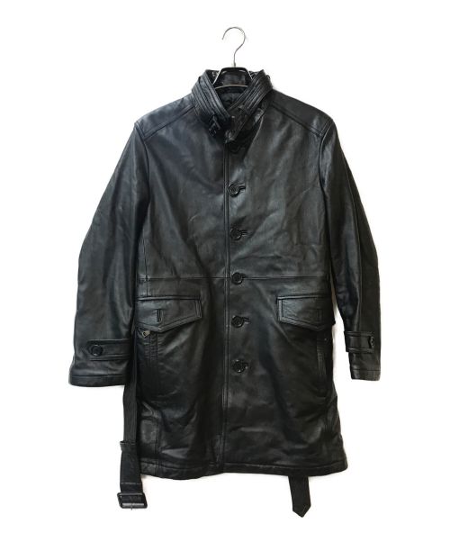 BURBERRY BLACK LABEL（バーバリーブラックレーベル）BURBERRY BLACK LABEL (バーバリーブラックレーベル) レザーコート ブラック サイズ:Mの古着・服飾アイテム