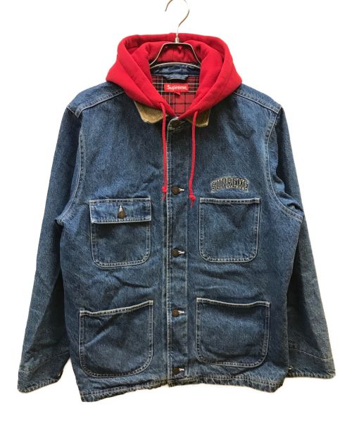 SUPREME（シュプリーム）SUPREME (シュプリーム) Hooded Chore Coat レッド×ブルー サイズ:Lの古着・服飾アイテム