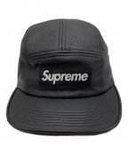 SUPREMEシュプリーム）の古着「Leather Camp Cap」｜ブラック