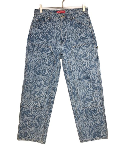 SUPREME（シュプリーム）SUPREME (シュプリーム) Jacquard Double Knee Denim  スカイブルー サイズ:30の古着・服飾アイテム