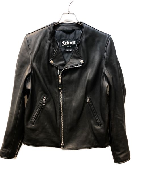 Schott（ショット）Schott (ショット) NO COLLAR LAMBSKIN RIDERS ブラック サイズ:38の古着・服飾アイテム