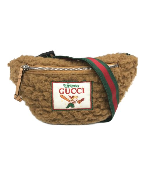 GUCCI（グッチ）GUCCI (グッチ) OSHKOSH B'GOSH (オシュコシュ ビゴッシュ) The Jetsons パッチベルトバック ブラウンの古着・服飾アイテム