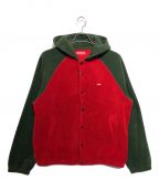 SUPREMEシュプリーム）の古着「Polartec Hooded Raglan Jacket」｜グリーン×レッド