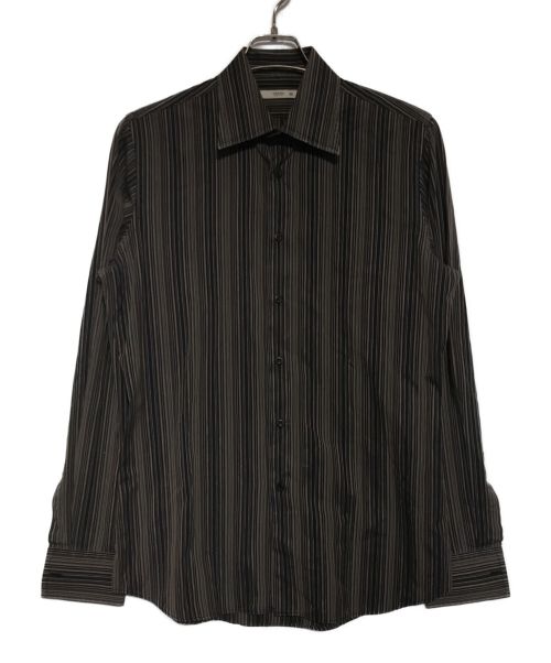 PRADA（プラダ）PRADA (プラダ) ストライプシャツ ブラック サイズ:40 15 1/2の古着・服飾アイテム