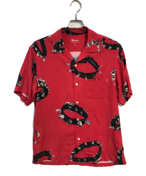 SUPREME（シュプリーム）SUPREME (シュプリーム) Studded Collars Rayon S/S Shirt レッド サイズ:Sの古着・服飾アイテム