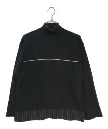 COMME des GARCONS HOMME（コムデギャルソン オム）の古着「90's 田中オム 切替タートルネックニット」｜ブラック