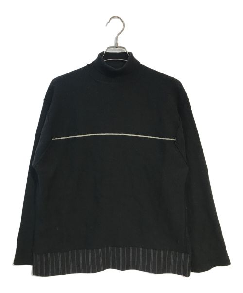 COMME des GARCONS HOMME（コムデギャルソン オム）COMME des GARCONS HOMME (コムデギャルソン オム) 90's 田中オム 切替タートルネックニット ブラック サイズ:表記無しの古着・服飾アイテム