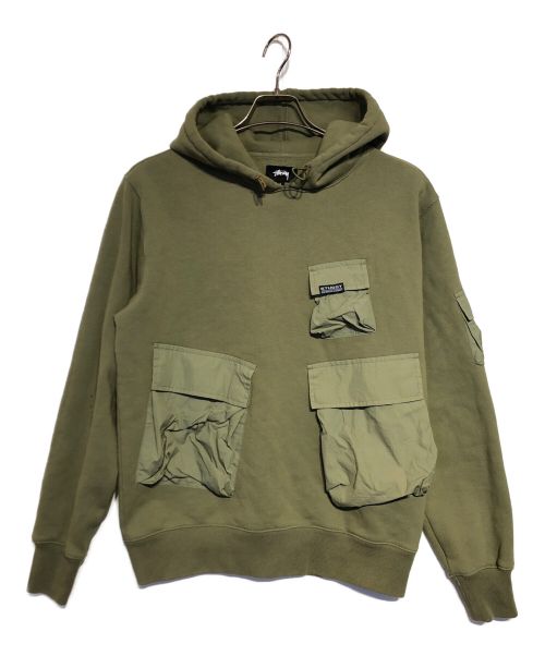 stussy（ステューシー）stussy (ステューシー) ナイロンポケットプルオーバーパーカー グリーン サイズ:Sの古着・服飾アイテム