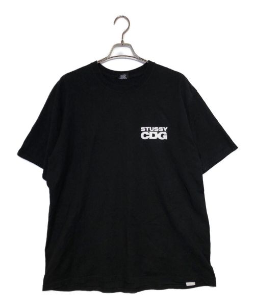 stussy（ステューシー）stussy (ステューシー) COMME des GARCONS (コムデギャルソン) 40th SURFMAN TEE ブラック サイズ:XLの古着・服飾アイテム