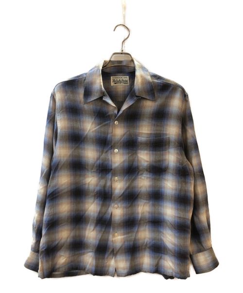 WACKO MARIA（ワコマリア）WACKO MARIA (ワコマリア) OMBRE CHECK OPEN COLLAR SHIRT L/S ブルー サイズ:Mの古着・服飾アイテム