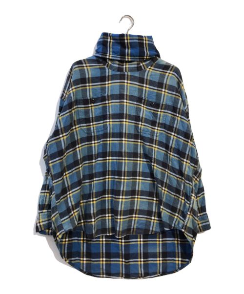 R13（アールサーティン）R13 (アールサーティン) Mask Up Flannel Work Shirt インブルー サイズ:Mの古着・服飾アイテム