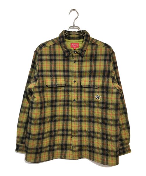 SUPREME（シュプリーム）Supreme (シュプリーム) Quilted Plaid Flannel Shirt グリーン サイズ:Lの古着・服飾アイテム