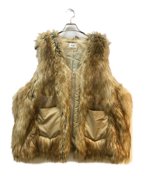 no.（ナンバー）no. (ナンバー) FAKE FUR VEST  ブラウン サイズ:Fの古着・服飾アイテム