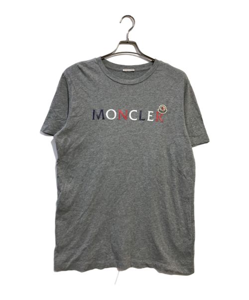 MONCLER（モンクレール）MONCLER (モンクレール) ロゴプリントTシャツ グレー サイズ:Lの古着・服飾アイテム