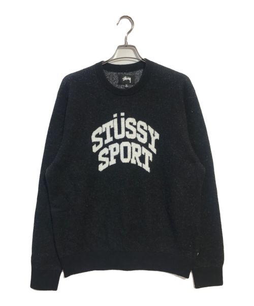 stussy（ステューシー）stussy (ステューシー) STUSSY SPORT カシミヤ混ニットセーター ブラック サイズ:XLの古着・服飾アイテム