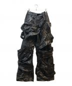 NUTEMPERORナットエンペラー）の古着「PU LEATHER WIDE PANTS」｜ブラック