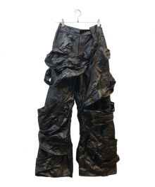 NUTEMPEROR（ナットエンペラー）の古着「PU LEATHER WIDE PANTS」｜ブラック