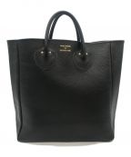 YOUNG & OLSEN The DRYGOODS STOREヤングアンドオルセン ザ ドライグッズストア）の古着「EMBOSSED LEATHER TOTE M」｜ブラック