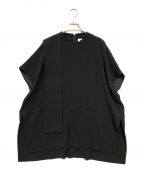 ENFOLDエンフォルド）の古着「PEダブルクロス Square Tie PULLOVER」｜ブラック