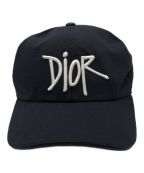 Dior×stussyディオール×ステューシー）の古着「ロゴ刺繍キャップ」｜ブラック