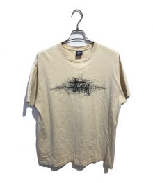 stussy（ステューシー）の古着「ノイズフォントプリントTシャツ」｜ベージュ