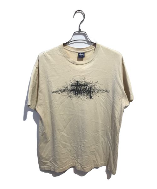 stussy（ステューシー）stussy (ステューシー) ノイズフォントプリントTシャツ ベージュ サイズ:XLの古着・服飾アイテム