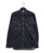 WAREHOUSEウエアハウス）の古着「Lot3001 LONG HORN TYPE DENIM WESTERN SHIRTS」｜インディゴ