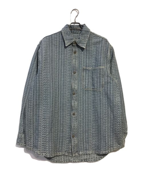 MARC JACOBS（マークジェイコブス）MARC JACOBS (マークジェイコブス) SUN FADED MONOGRAM BIG SHIRT インディゴ サイズ:M/Lの古着・服飾アイテム