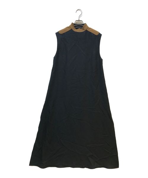 THE RERACS（ザ リラクス）THE RERACS (ザ リラクス) RERACS STANDCOLLAR BACKZIP SLEEVELESS DRESS ブラック サイズ:36の古着・服飾アイテム