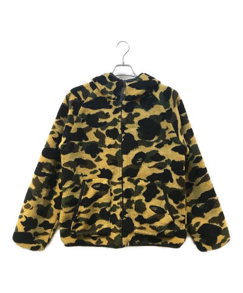 A BATHING APE（アベイシングエイプ）A BATHING APE (アベイシングエイプ) ファーストカモリバーシブルボアジャケット ブラック×ベージュ サイズ:Lの古着・服飾アイテム