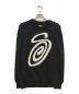 stussy（ステューシー）の古着「CURLY SWEATER」｜ブラック