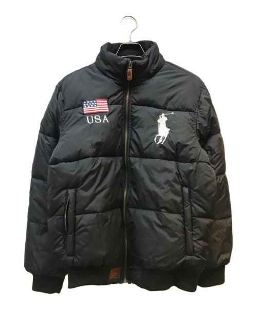 POLO RALPH LAUREN（ポロ・ラルフローレン）POLO RALPH LAUREN (ポロ・ラルフローレン) ワッペン付ダウンジャケット ブラック サイズ:Lの古着・服飾アイテム