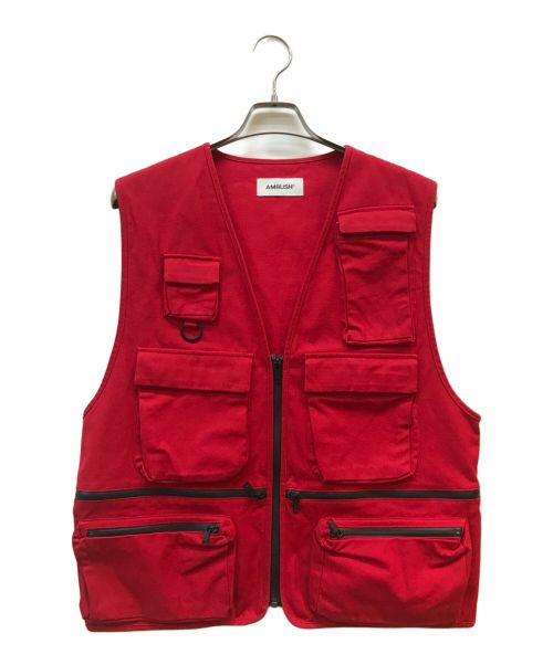 AMBUSH（アンブッシュ）AMBUSH (アンブッシュ) MULTI POCKET VEST レッド サイズ:2の古着・服飾アイテム