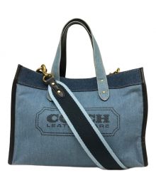 COACH（コーチ）の古着「デニムフィールドトートバッグ」｜インディゴ