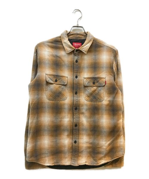 SUPREME（シュプリーム）Supreme (シュプリーム) Quilted Faded Plaid Shirts ベージュ サイズ:Mの古着・服飾アイテム