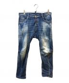 DSQUARED2ディースクエアード）の古着「Light Sandy Slash Wash Tidy Biker Jeans」｜スカイブルー