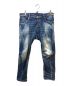 DSQUARED2（ディースクエアード）の古着「Light Sandy Slash Wash Tidy Biker Jeans」｜スカイブルー