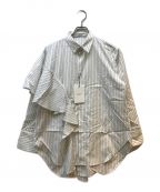 Ujohウジョー）の古着「Frill Shirt」｜ブラック×ホワイト